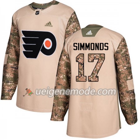 Herren Eishockey Philadelphia Flyers Trikot Wayne Simmonds 17 Adidas 2017-2018 Camo Veterans Day Practice Authentic